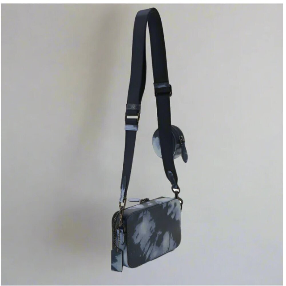 Coach Charter Tie Dye Slim Crossbody Blue Leather Sling Bag CU208 - Picture 8 of 12